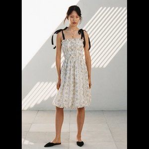 NWT H&M x Brock Collection smocked floral dress XS